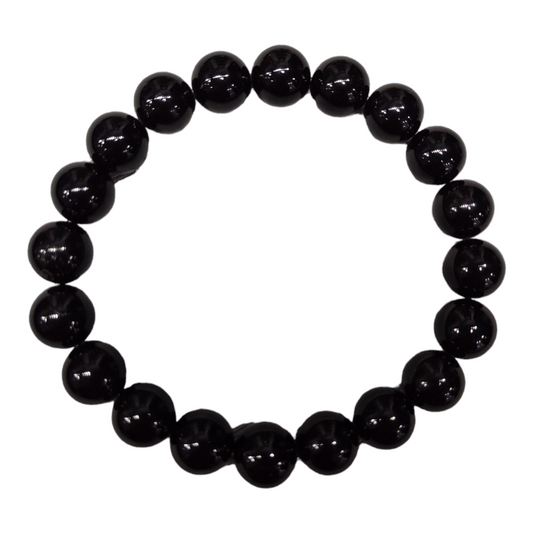 Black Tourmaline Bracelet 10mm with 20 big size beads for keeping negative energy at bay (Free Shipping)