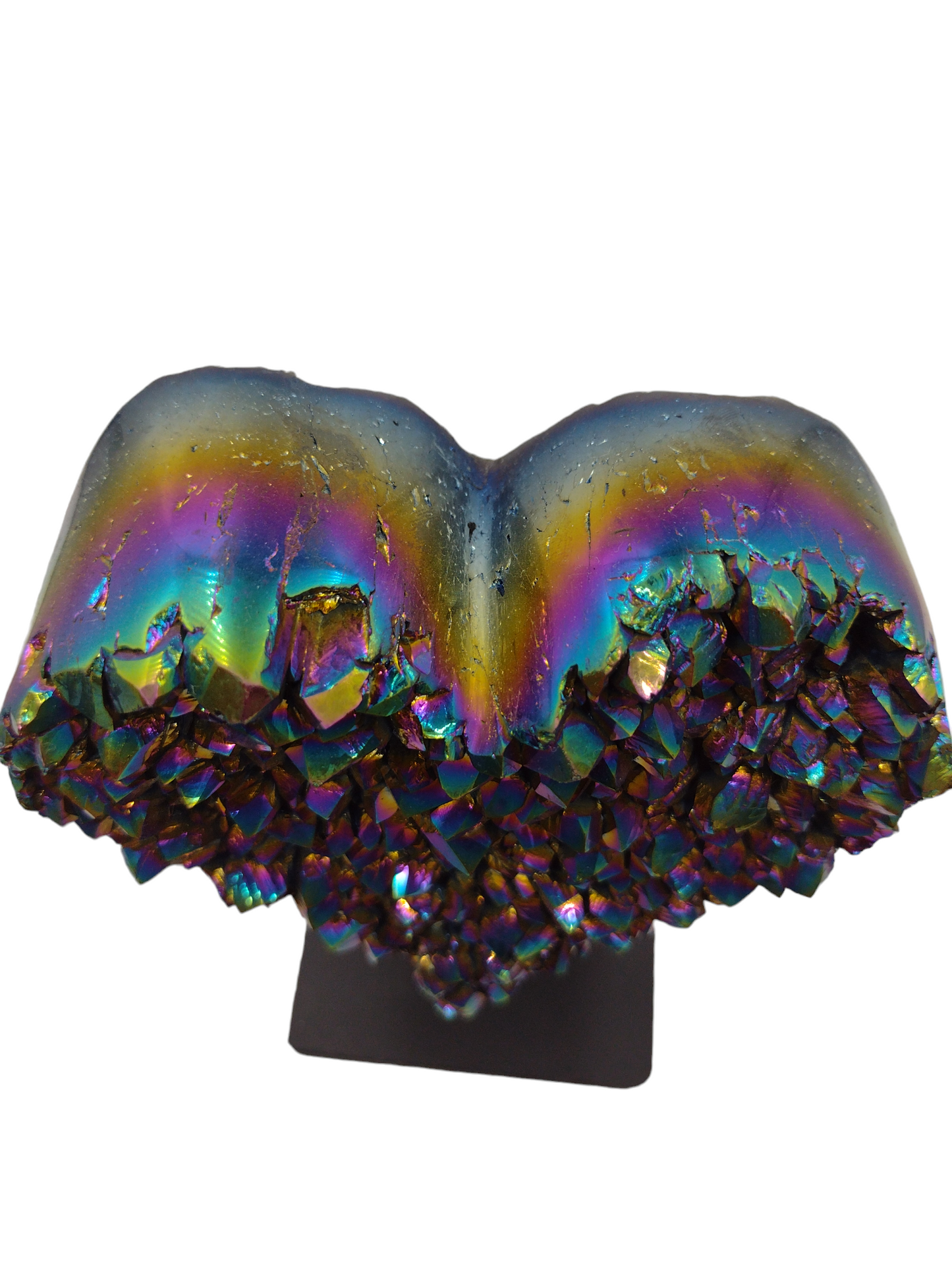 Amethyst Titanium Aura Heart shaped Crystals N33 ( Free Shipping )