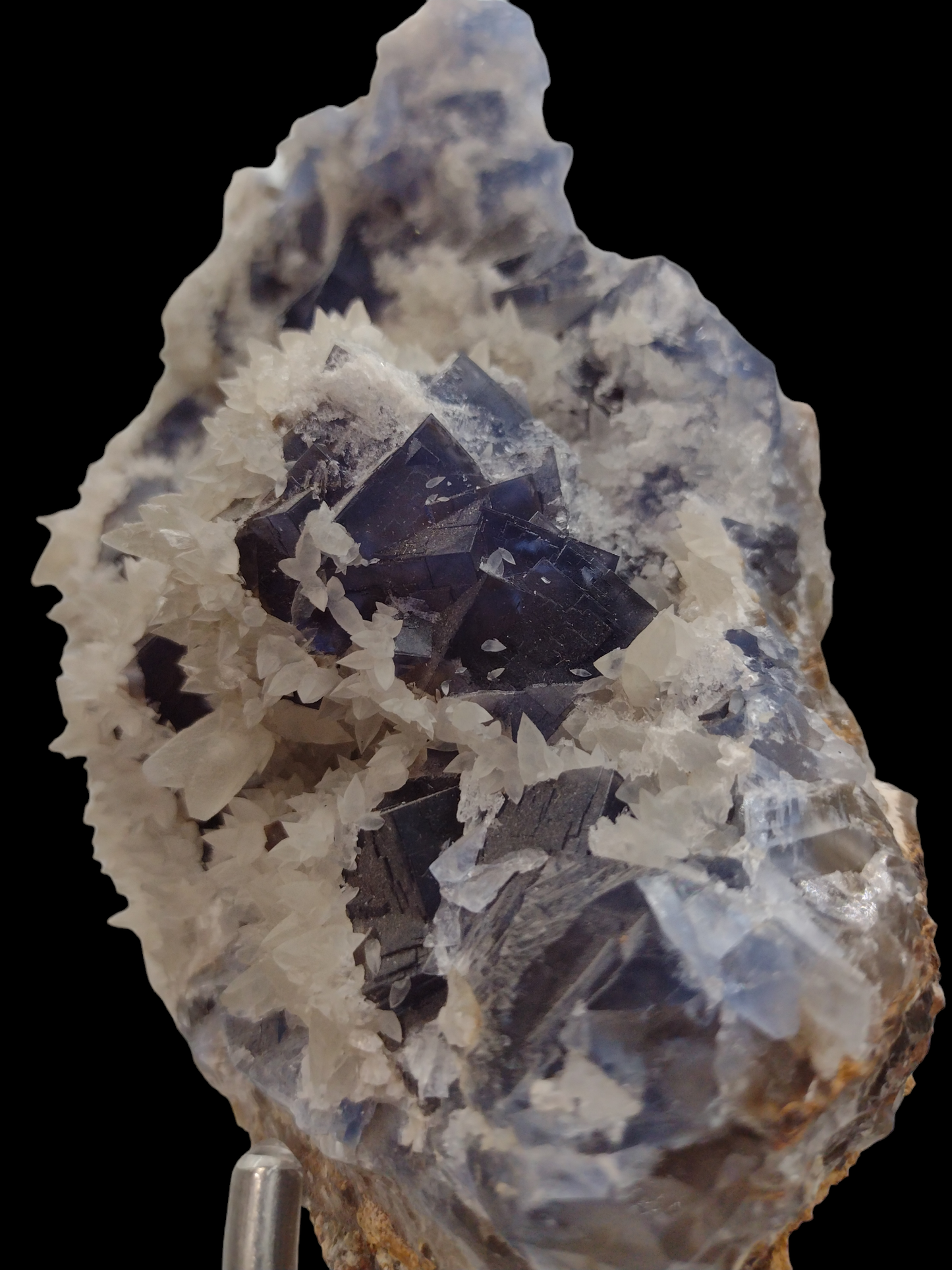 Blue Fluorite with Calcite Specimen N78.  ( Free Shipping )