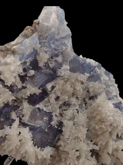 Blue Fluorite with Calcite Specimen N78.  ( Free Shipping )