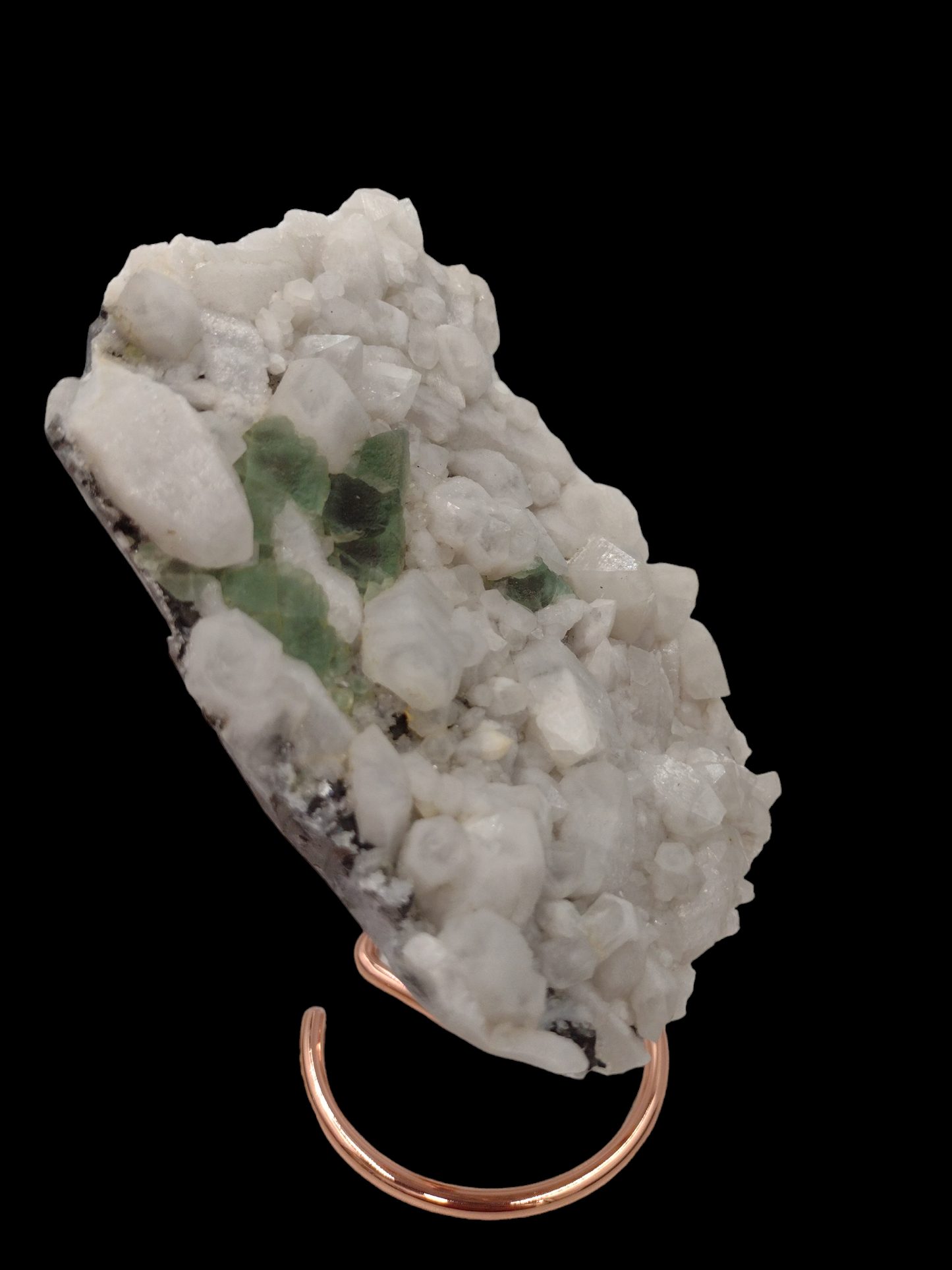 Green Fluorite with Calcite Specimen N81 . ( Free Shipping )