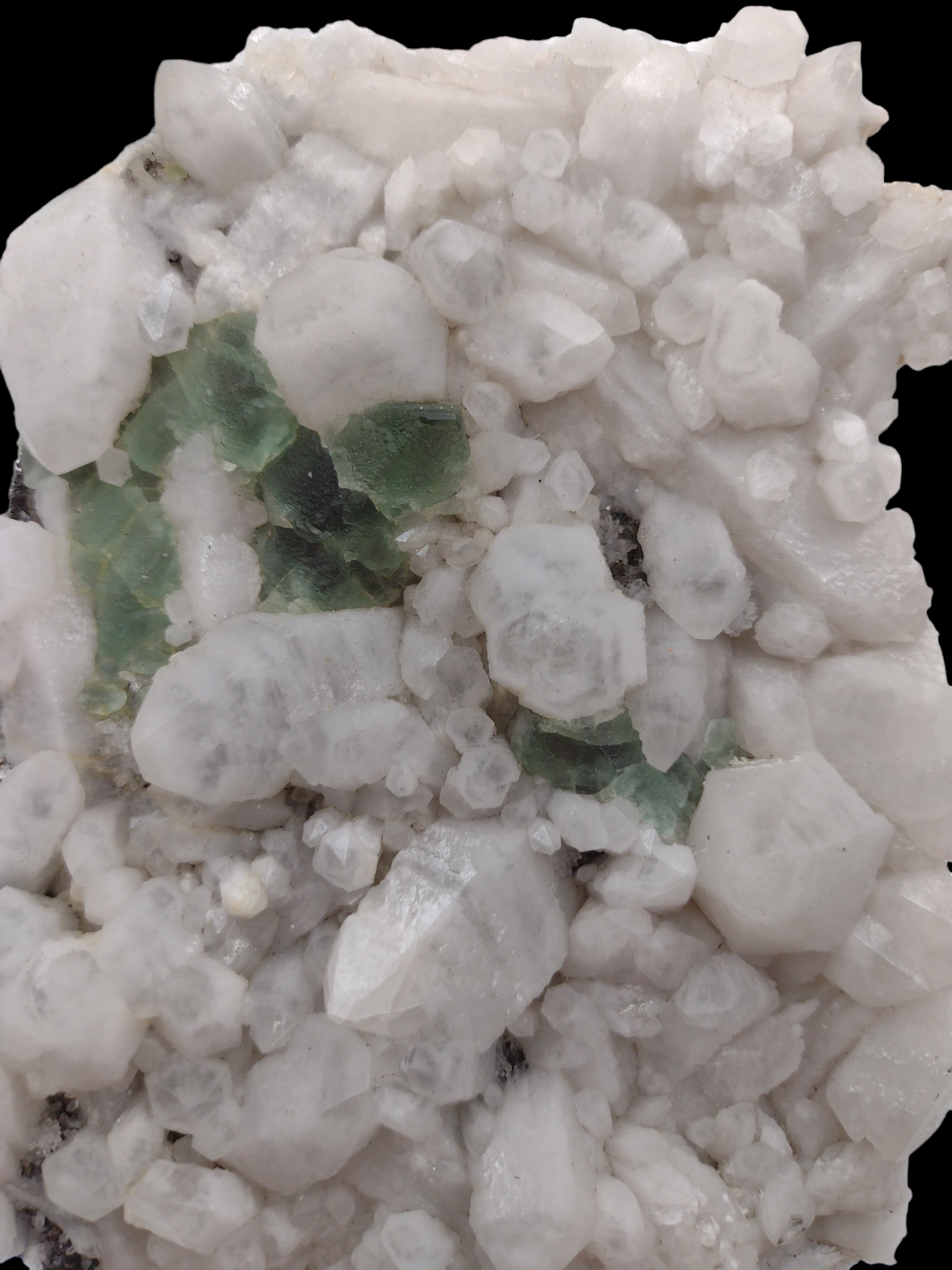 Green Fluorite with Calcite Specimen N81 . ( Free Shipping )