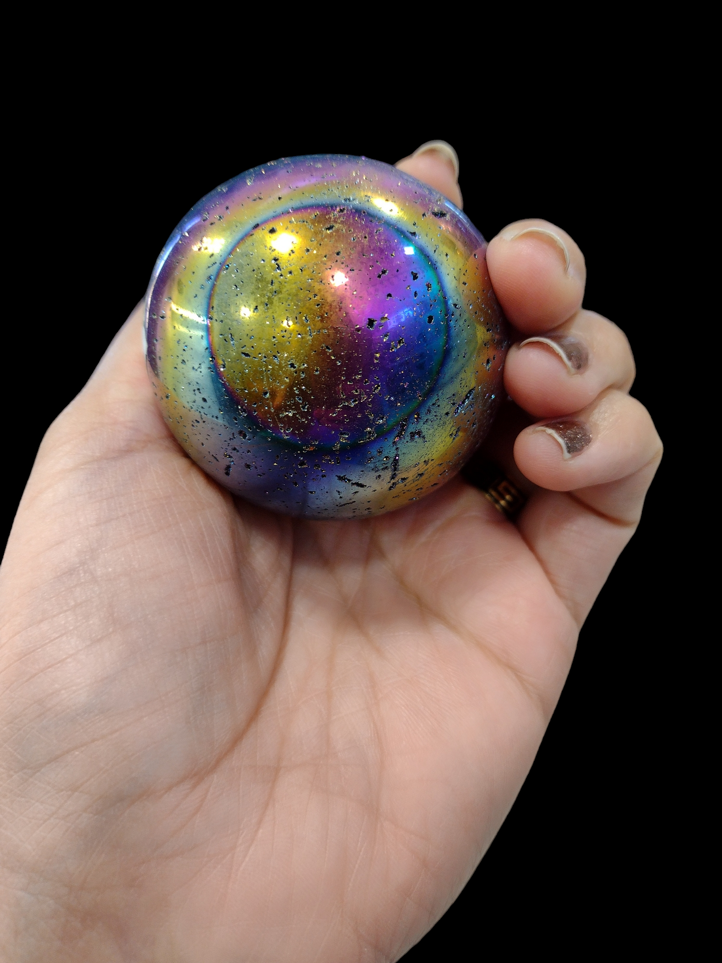 Amethyst Titanium Aura Sphere N139.( Free Shipping )