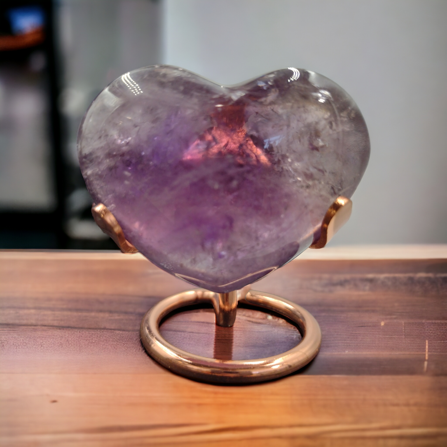 Amethyst Heart Shaped Crystals with inclusions N155.( Free Shipping )