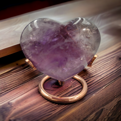 Amethyst Heart Shaped Crystals with inclusions N155.( Free Shipping )