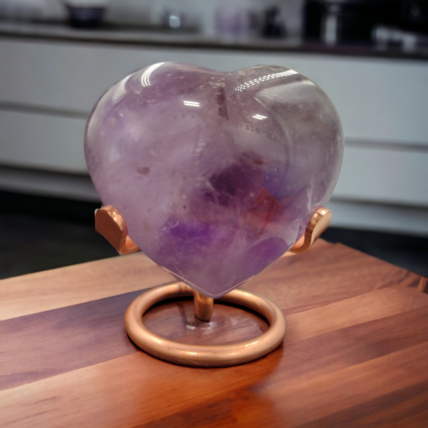 Amethyst Heart Shaped Crystals With Inclusions N156.( Free Shipping )