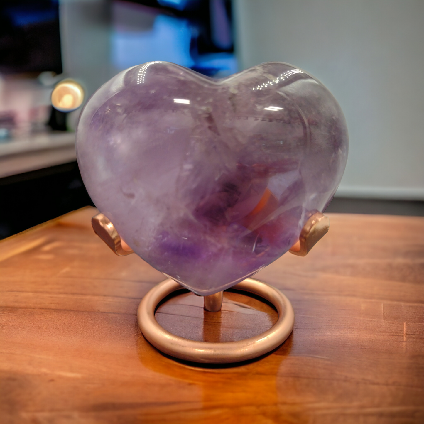 Amethyst Heart Shaped Crystals With Inclusions N156.( Free Shipping )