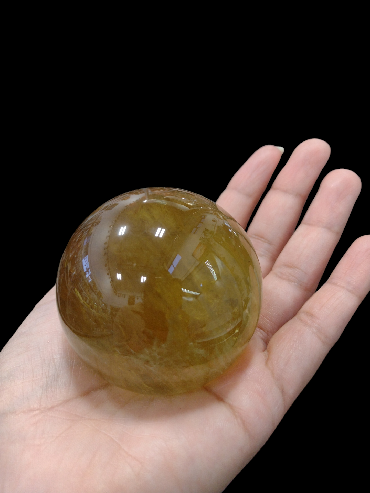 Natural Citrine Crystal Ball N183. ( Free Shipping )