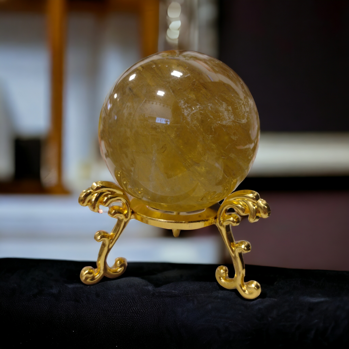 Natural Citrine Crystal Ball N185 ( Free Shipping )