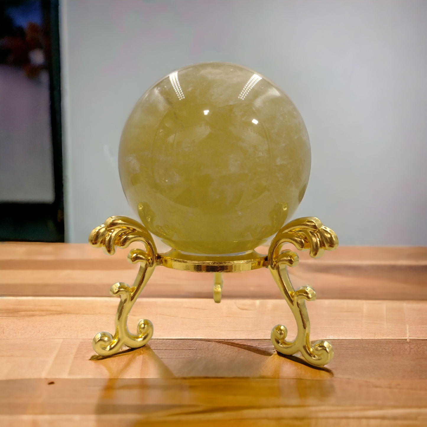 Natural Citrine Crystal Ball N184 ( Free Shipping )