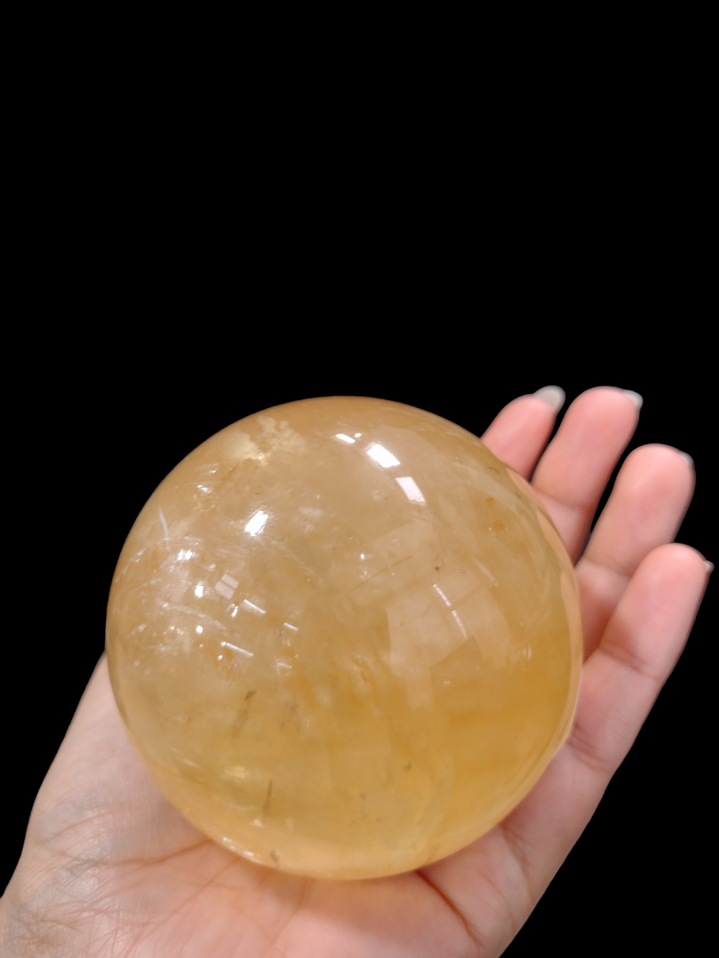 Honey Calcite Sphere Ball N256. ( Free Shipping )