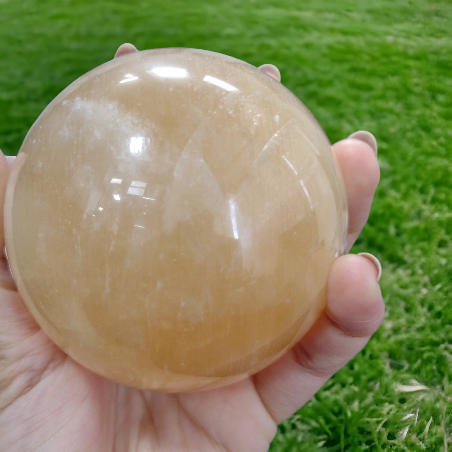 Honey Calcite Crystal Ball N257. ( Free Shipping )