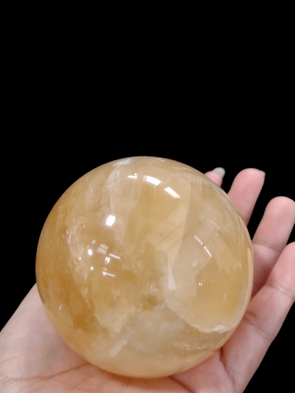 Honey Calcite Sphere Ball N259. ( Free Shipping )