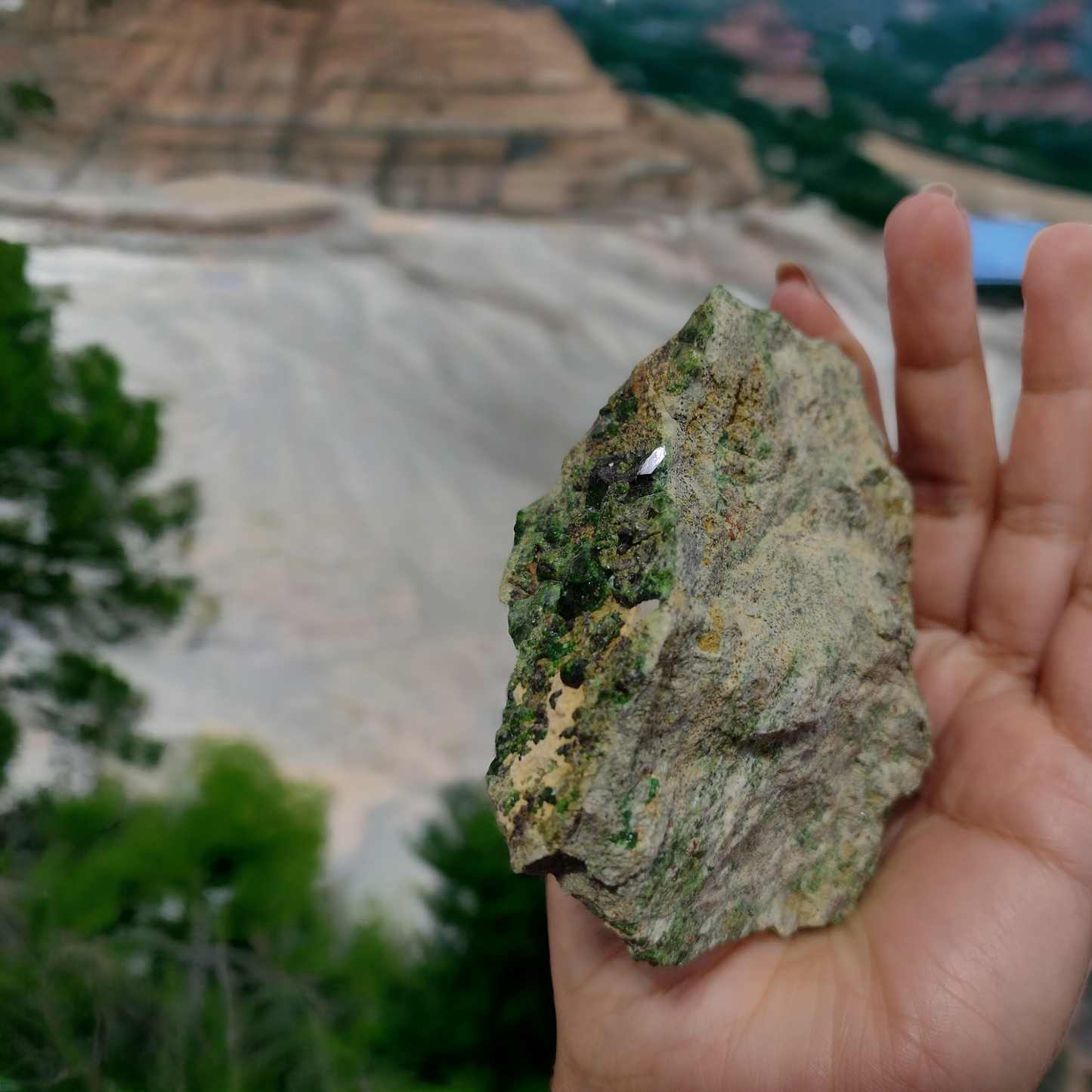 Natural Green Garnet Specimen N263. ( Free Shipping )