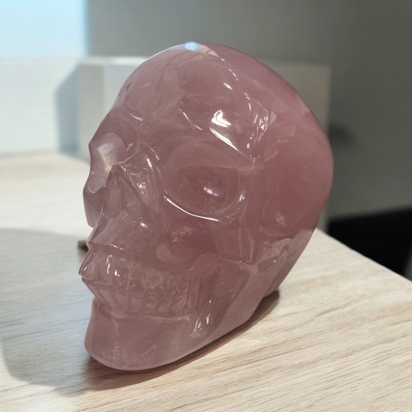 Rose Quartz Skull 4.4 inch N324 ( Free Shipping )