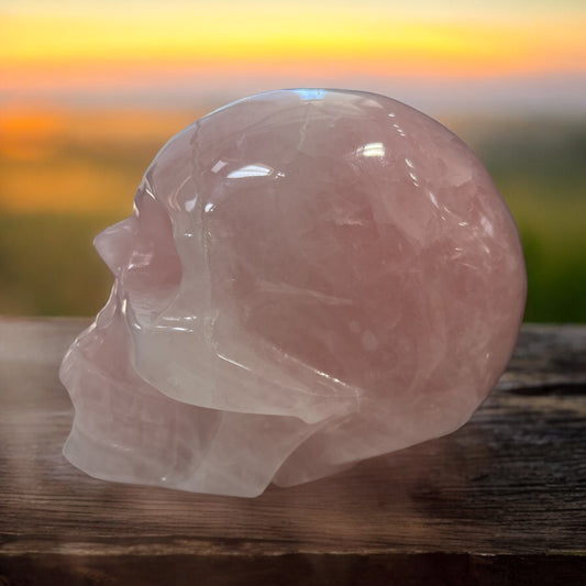 Rose Quartz Skull 4.4 inch N325 ( Free Shipping )