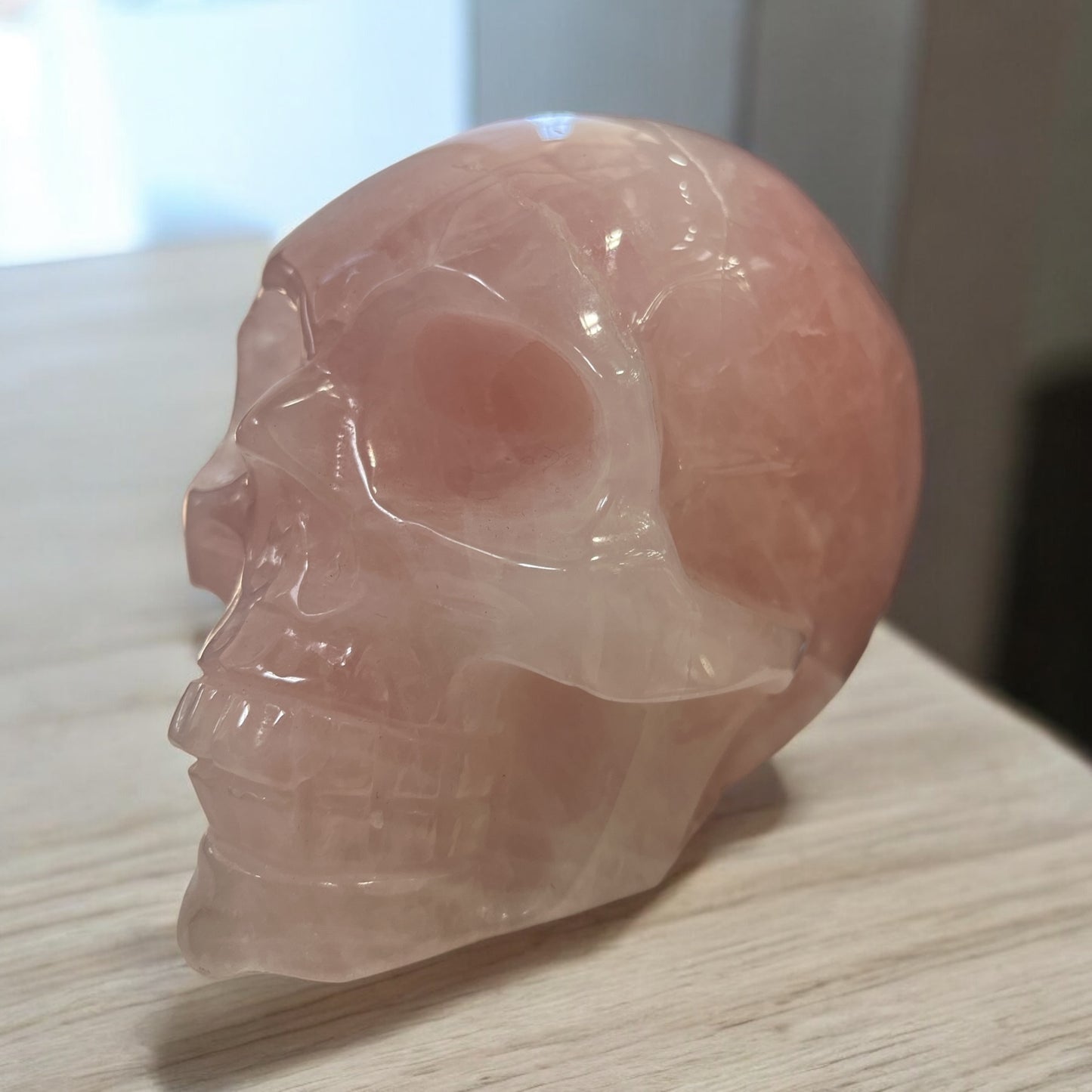 Rose Quartz Skull 4.4 inch N325 ( Free Shipping )