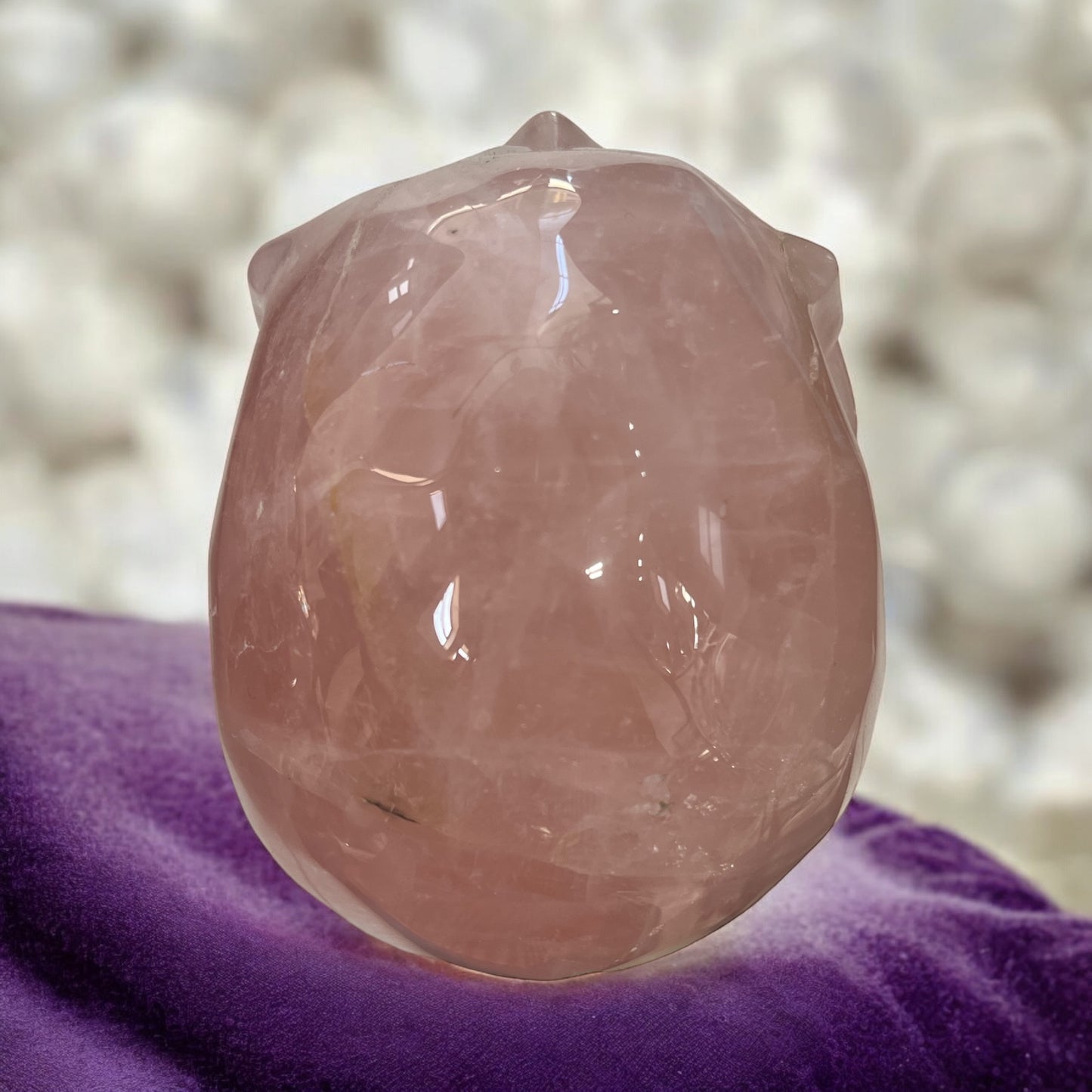 Rose Quartz Skull 4.2 inch N326 ( Free Shipping )