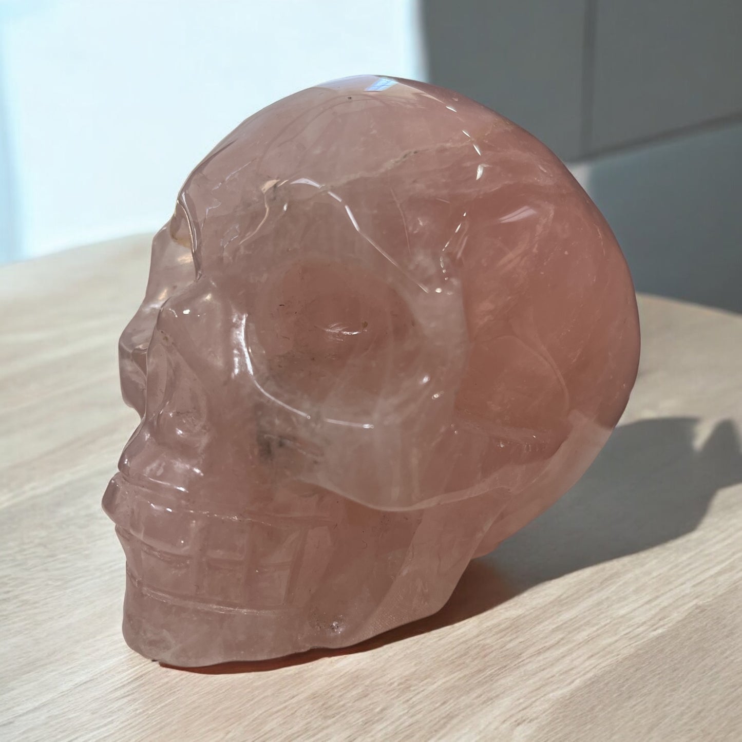 Rose Quartz Skull 4.2 inch N326 ( Free Shipping )