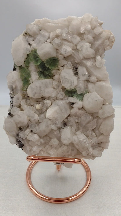 Green Fluorite with Calcite Specimen N81 . ( Free Shipping )