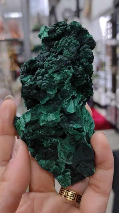 Velvet Malachite Natural Specimen N211 ( Free Shipping )