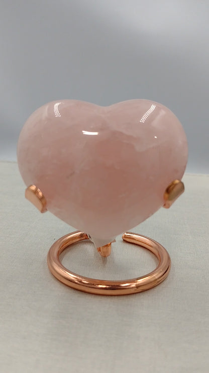 Rose Quartz Heart Shaped Crystals N162.( Free Shipping )