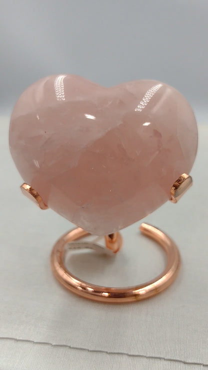 Rose Quartz Heart Shaped Crystals N163.( Free Shipping )