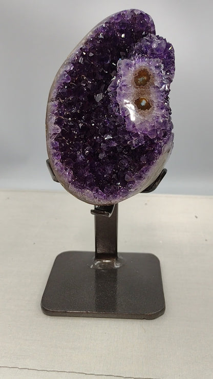 Amethyst Cluster with Green Agate Flower Uruguay (High Grade Specimen) N92 (Free Shipping )