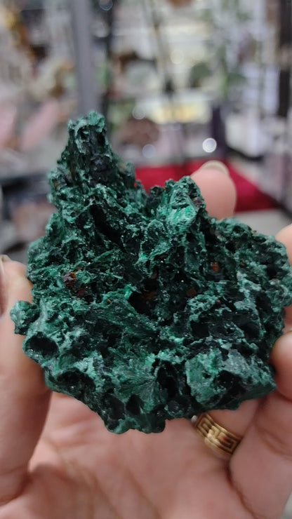 Velvet Malachite Natural Specimen N209 ( Free Shipping )